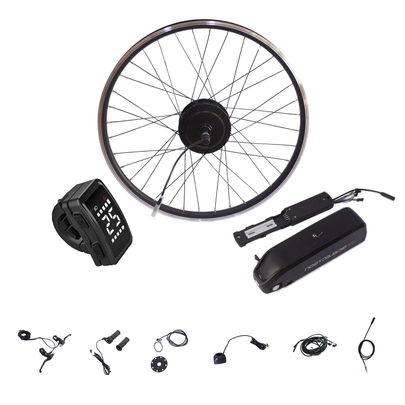 Kit de conversión de bicicleta eléctrica, motor de rueda delantera, 350 W,  kit de bicicleta E